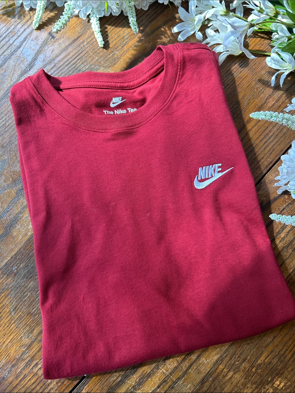 Nike Shirt with White Swoosh Patch